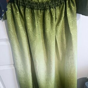 Elegant Green Floral Skirt Set